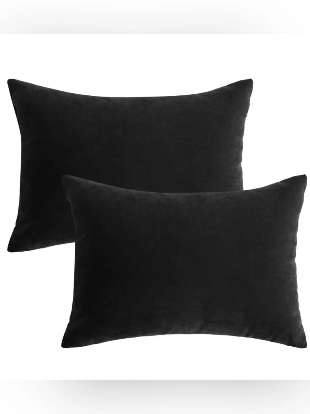 Memory Foam Lumbar Pillows with Pillowcases 11x7” BLACK (2-Pack)